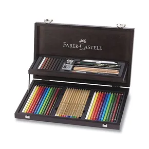 Súprava na kresbu Faber-Castell 110084 Compendium drevená kazeta, 53 ks
